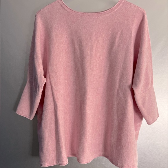 Purejill J.Jill Pink Heather 3/4 Sleeves Light Sweater - Picture 2 of 6